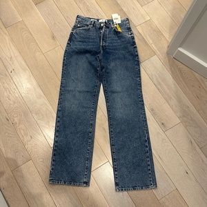 NWT: MANGO Women's Denim High-waist wideleg jeans